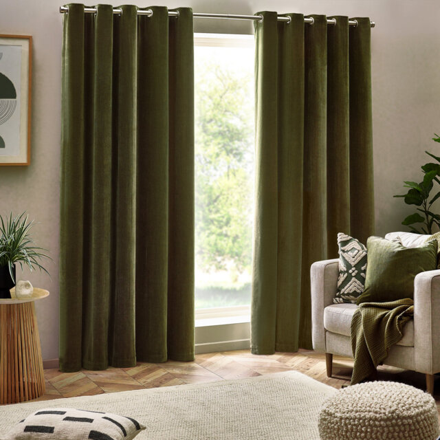 Heavy Chenille Blackout Curtain Panel Pair