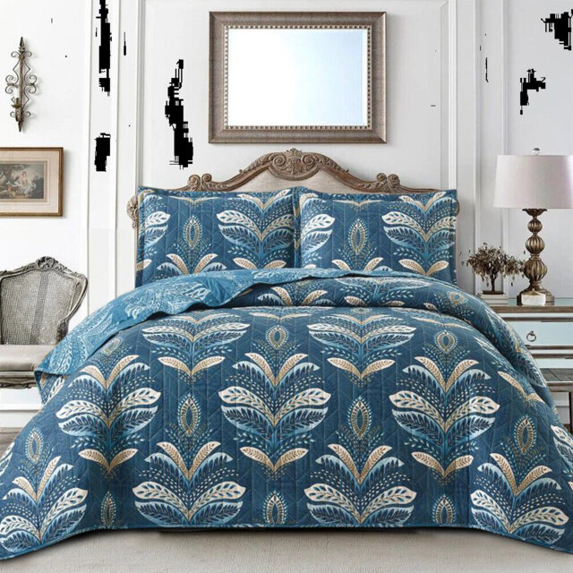 Amalyah Polyester Floral Bedspread with Pillowcases Included