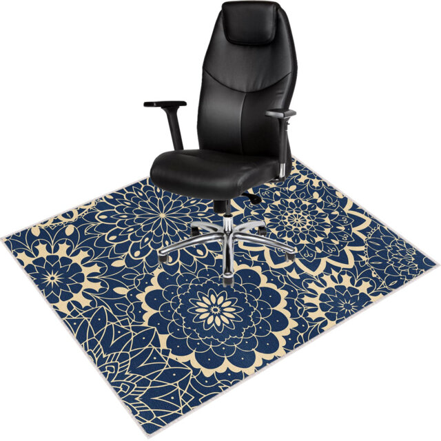 Non-Slip Office Chair Mat 120x90cm, Printed Floor Protector for Hard Floors, Easy to Clean
