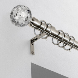 Satin Silver 2.8cm Single Curtain Pole