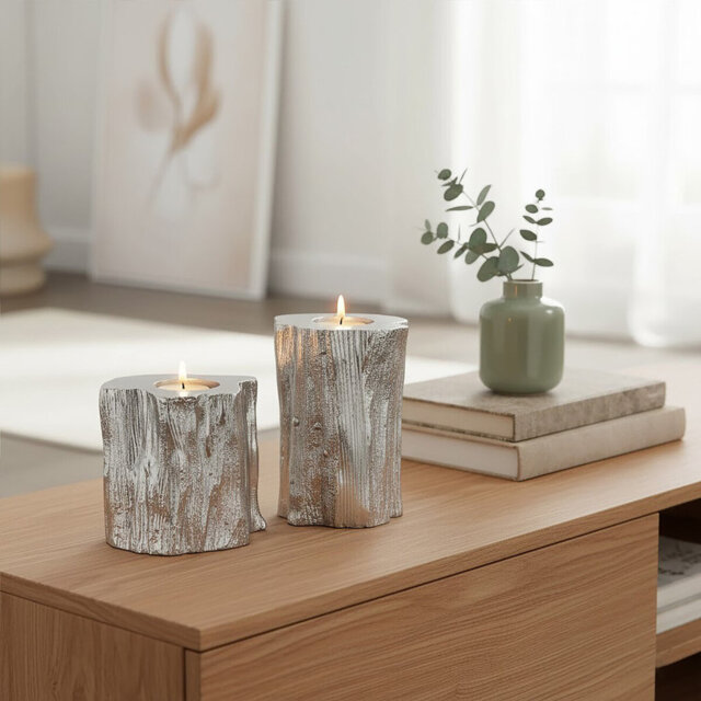 Beric 2 Piece Aluminum Tabletop Tealight Holder Set