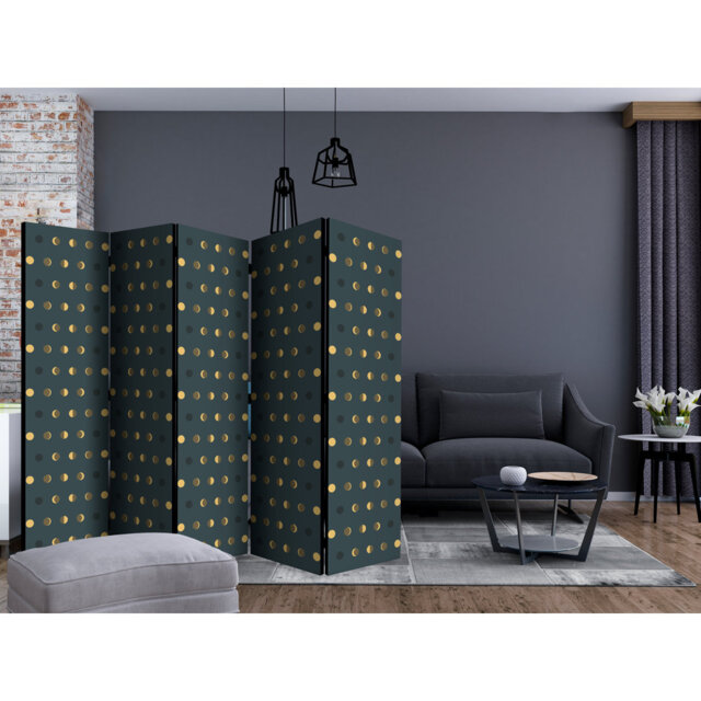 Gloryvee 225cm W x 172cm H 5 - Panel Solid Wood Folding Room Divider