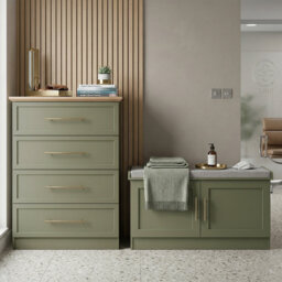 Cleverton Hallway Shoe Storage Bench With 4 Drawer Dresser Living or Bedroom Set