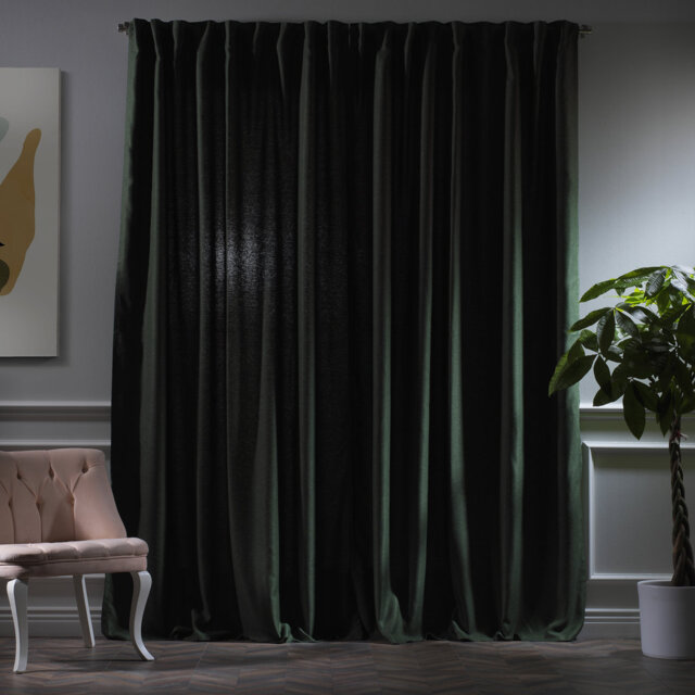 Extra Long & Extra Wide Faux Linen Decorative Curtain Single Panel