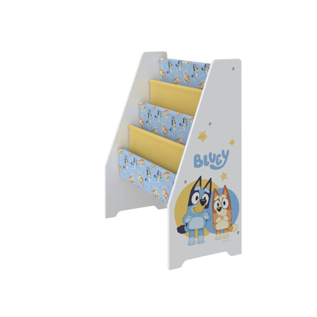 Bluey Wooden Book Storage Rack - Easy to Assemble Kids' Bookshelf - Sturdy and Durable Organizer for Children's Books - Perfect for Bedrooms and Playr