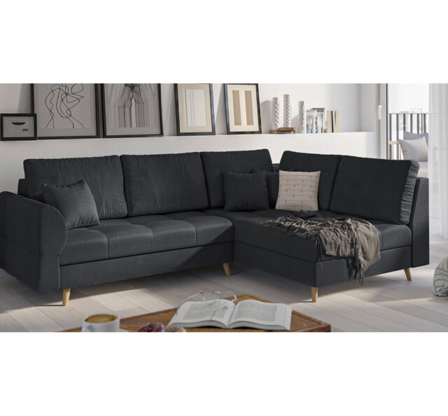 Corner Sofa with Wooden Legs In Scandinavian Style Knutsford