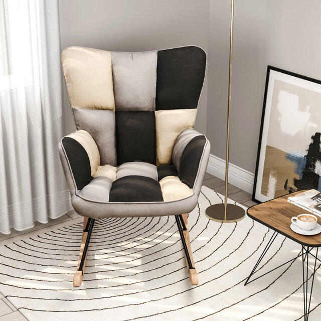 Gentle Rocking in Cozy Moments Two-Tone Rocking Chair Comfort Woven Into Every Curve