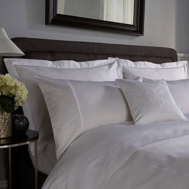 800 Thread Count Double Cord Embroidered Sateen Pillowcase - Set of 2