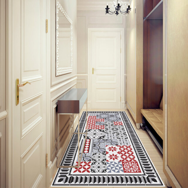 Aaheli Vinyl Machine Printed Area Rug