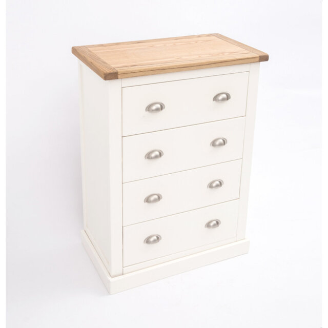 Petite 4 Drawer 70Cm W Solid Wood Chest of Drawers