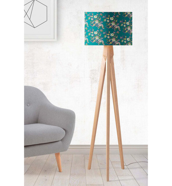 Swallow Bouquet 30cm Linen Drum Lamp Shade