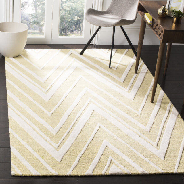Stephen Hand Tufted Wool Light Gold/Ivory Rug