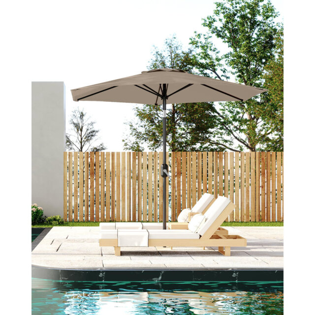 215cm Garden Parasol with Handle Closure, Sun Protection, Water Repellent, UV Protection, Adjustable Angle, Garden Umbrella, Fishing Umbrella, Parasol