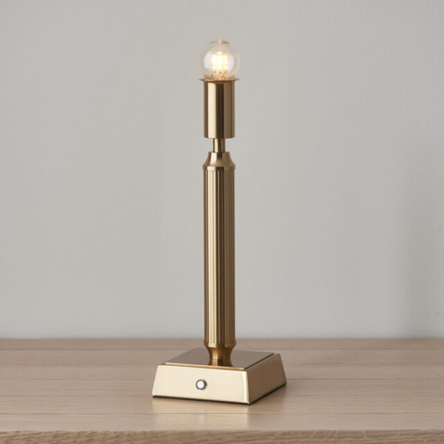 Trobridge Rechargeable Table Lamp Base finished in Br Aged Brass