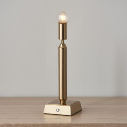Trobridge Rechargeable Table Lamp Base finished in Br Aged Brass