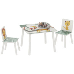 Kids 3 Piece Square Play Or Activity Table and Chair Set