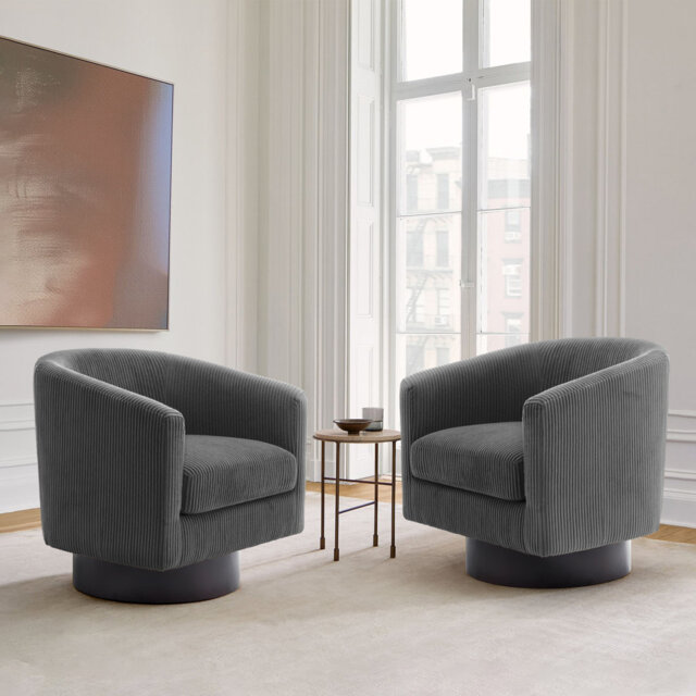 Bennett 72.1Cm Wide Swivel Barrel Chair