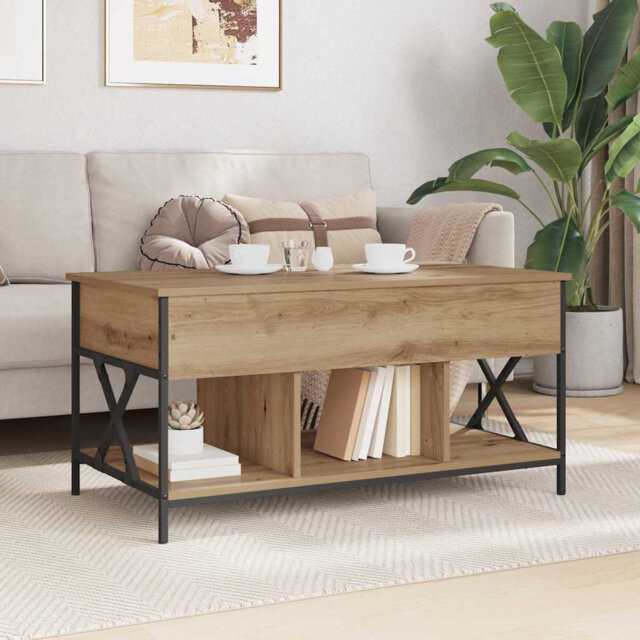 Coffee Table Old Wood 100 X 55 X 48.5 Cm Engineered Wood