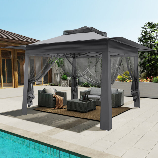 Garden Folding Gazebo, Heavy Duty Tent Pop Up Canopy, Waterproof Upf 50+, For Party