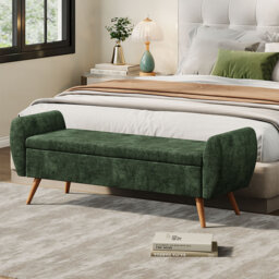 Alamo 100% Linen Upholstered Storage Bench