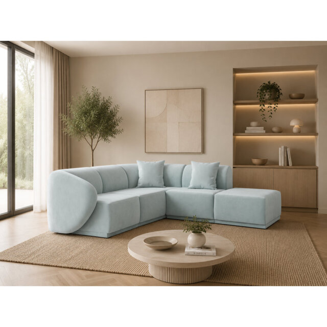 5 Seater Velvet Sofa & Chaise