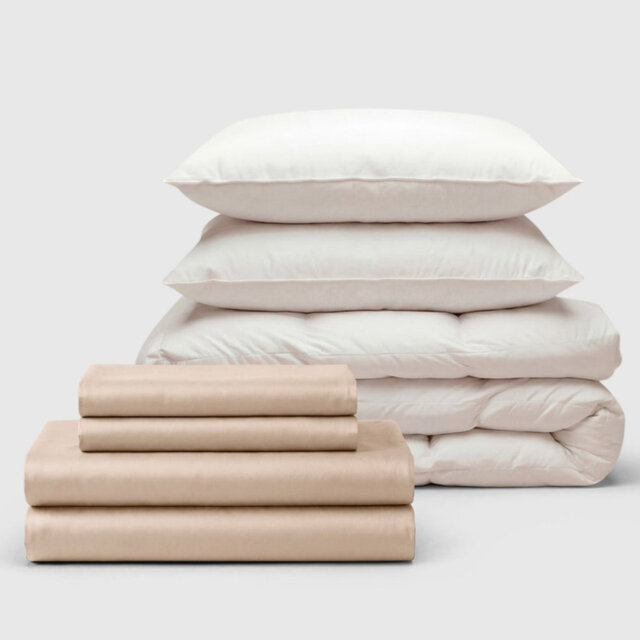 100% Cotton Sateen 460 Thread Count Bedding Set with Duvet and 2 Pillows