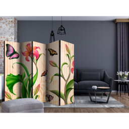 Gyslaine 225cm W x 172cm H 5 - Panel Solid Wood Folding Room Divider