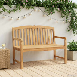 Handcarved Rose Bench Natural Solid Teak Wood Garden Patio Seating