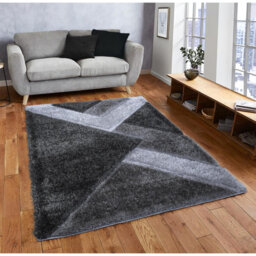 Woodbranch Shaggy Grey/Black Rug