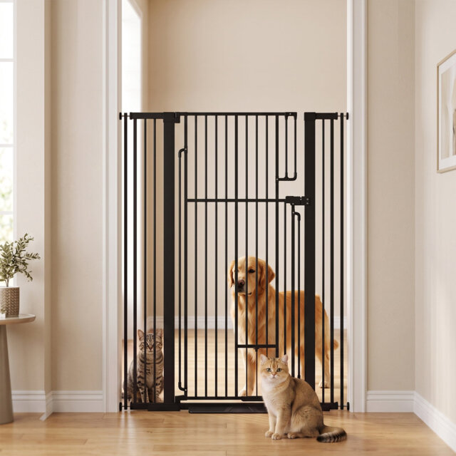 Powder Coated Steel Pressure Mounted Pet Gate