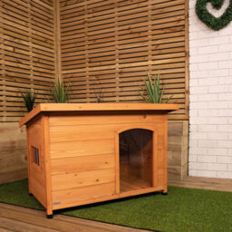 Outdoor Garden Wooden Dog House Kennel with Window