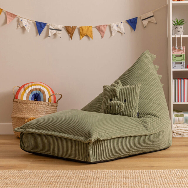 Kids Bertie Bear Corudroy Lounger Bean Bag