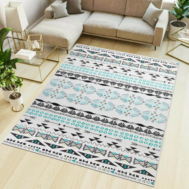 Demiah Zuri Abstract Printed Area Rug - Bohemian Themed Ultra Soft Polypropylene Luxurious Non-Shedding, High Thick Pile for High Traffic Areas