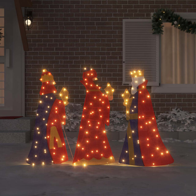 3 Wise Men Christmas Lighting 3 Pcs Warm White Fabric Nativity Scene