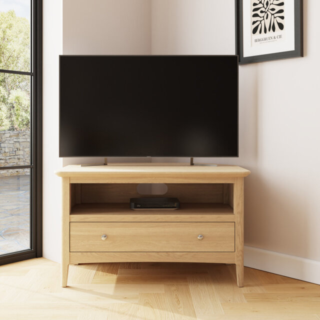 "Unfinished Corner TV Stand for TVs up to 32"""