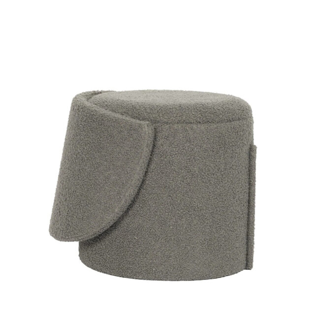 3-in-1 Teddy Ottoman Stool with Hidden Storage, Foldable Upholstered Seat and Footrest for Bedroom, Living Room or Dressing Area