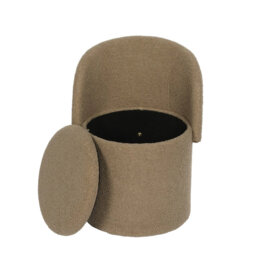 3-in-1 Teddy Ottoman Stool with Hidden Storage, Foldable Upholstered Seat and Footrest for Bedroom, Living Room or Dressing Area