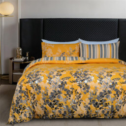 Ultra Soft Microfiber Dual Pattern Reversible Duvet Cover With Matching Pillow Covers