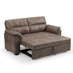 Aalaysha 171Cm Faux Leather Pillow Top Arm Sofa Bed