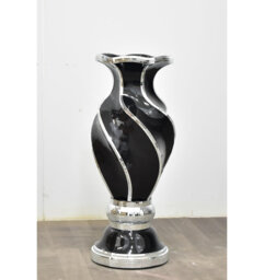 Floor Vase Large 40X60Cm Crushed Diamond Crystal Sparkly Mirrored Black V049