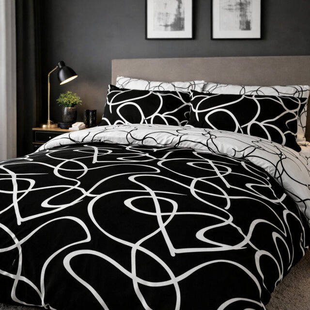 Alkistis Polyester Abstract Duvet Cover Set