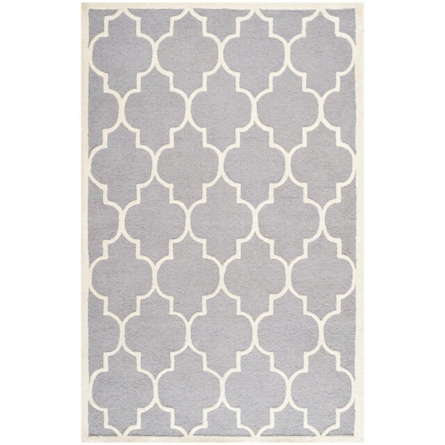 Cannen Hand-Tufted Wool Silver/Ivory Rug