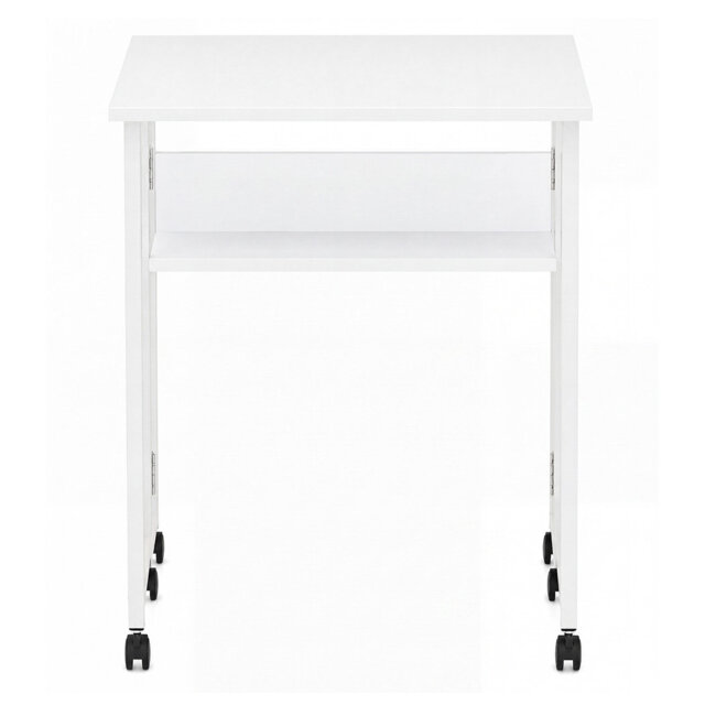 Folding Computer Desk Extandable Table with Storage Shelf Wheeled Compact
