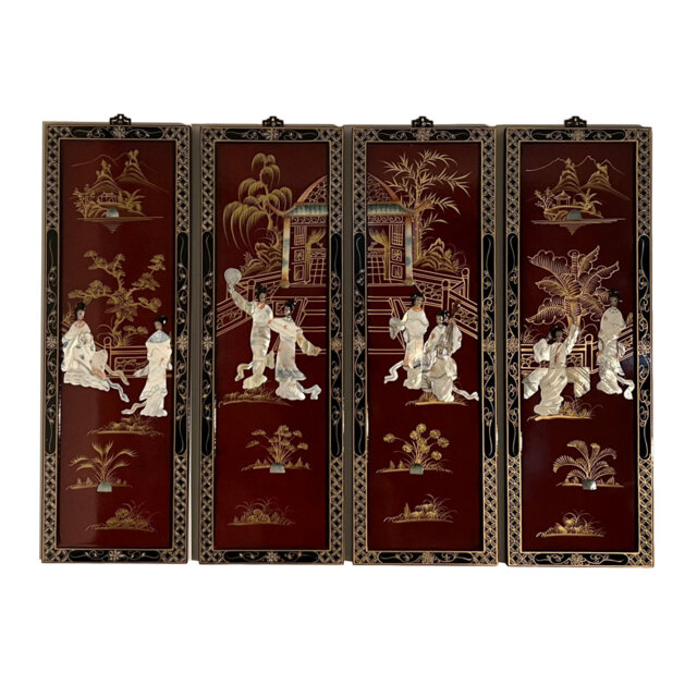 4 Piece Oriental Hangings Mother Of Pearl Wall Décor Set