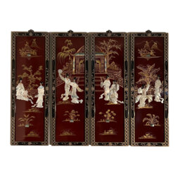 4 Piece Oriental Hangings Mother Of Pearl Wall Décor Set