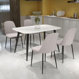 Aspen 5-Piece Casual Dining Set - Rectangular Table & 4 Plastic Duo Chairs