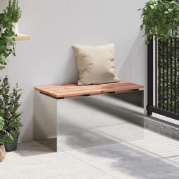 Garden Bench Silver 100 X 40 X 43 Cm Stainless Steel