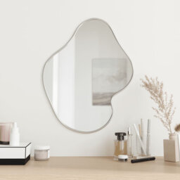 Alexeus Novelty Plastic Framed Wall Mounted Accent Mirror in Silver