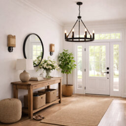 6-Lights Waggon Wheel Chandelier Ceiling Lights