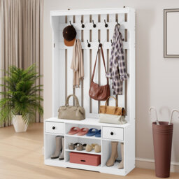 Hall Tree 100cm Wide with Bench and Shoe Storage